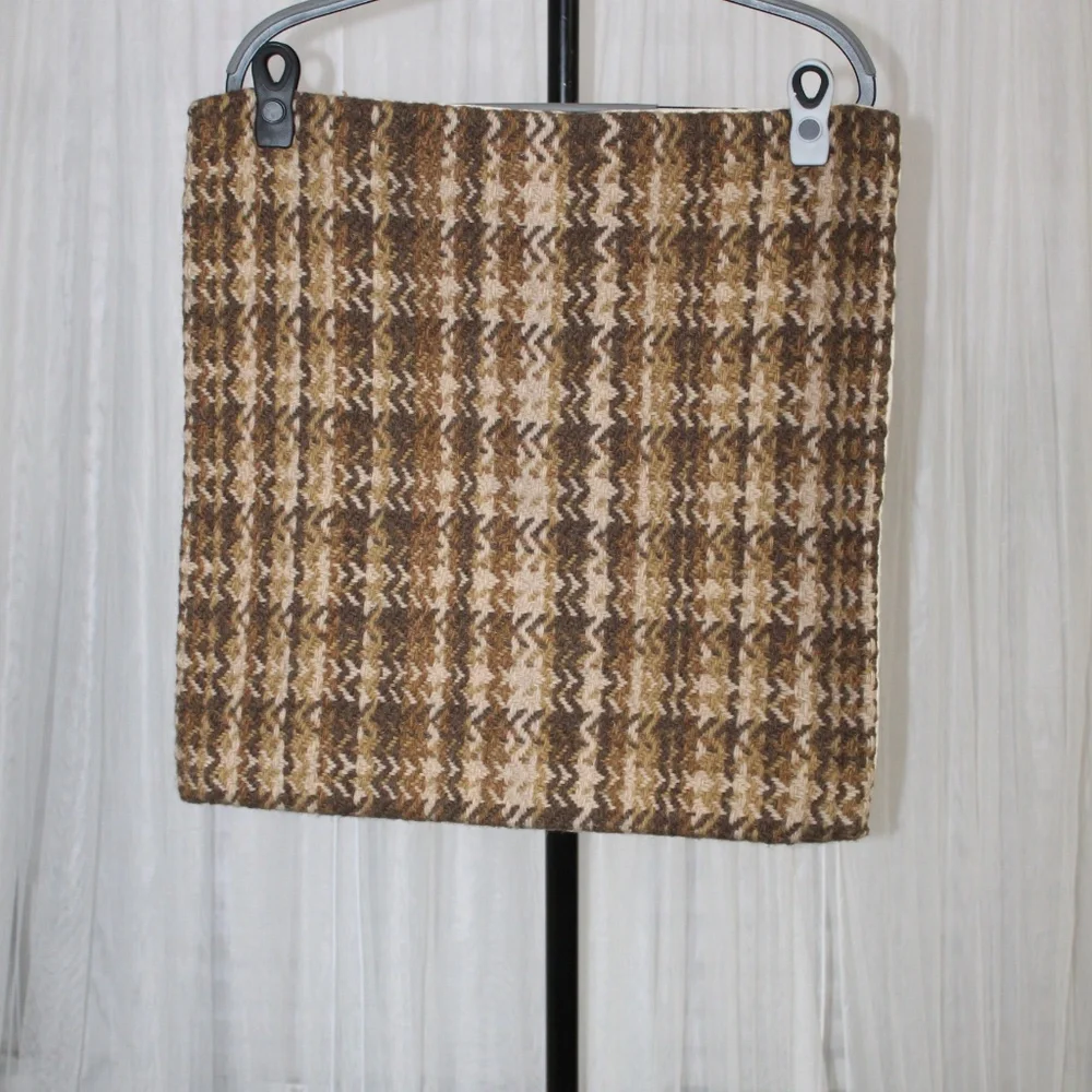 West Elm Textured Woven Pillow Cover – Brown & Cream Chevron Stripe.